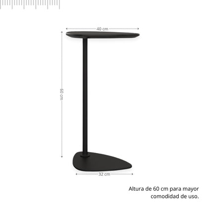 Mesa Auxiliar Plex 60X40X32 Negra