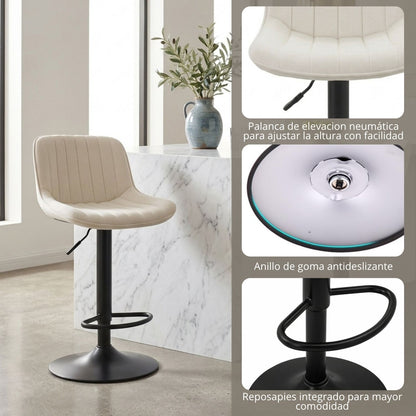 Silla De Barra Favil Tela Beige