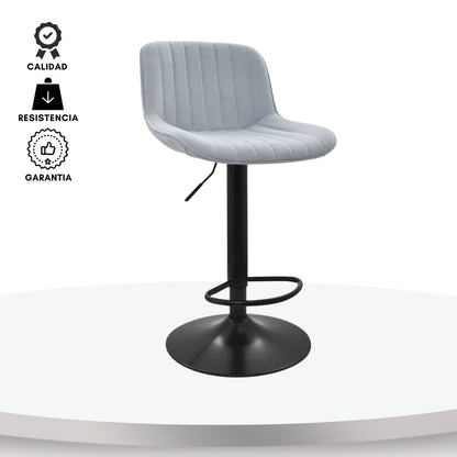 Silla De Barra Favil Tela Gris