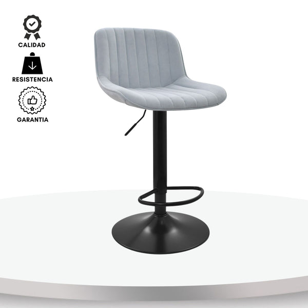 Silla De Barra Favil Tela Gris