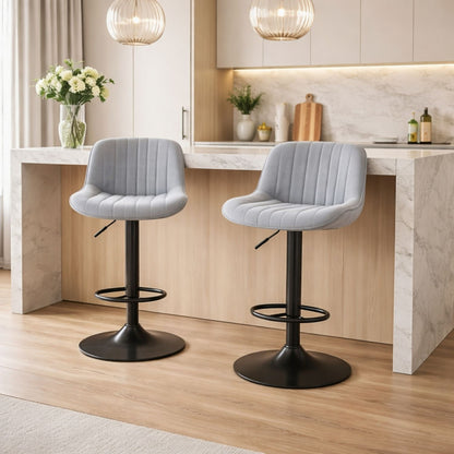 Silla De Barra Favil Tela Gris