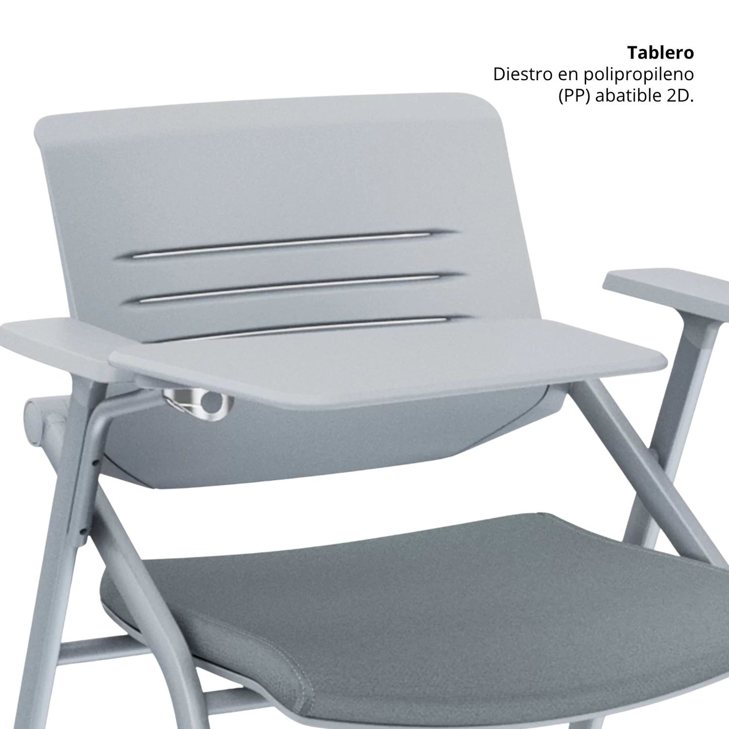 Silla Universitaria Nexa Con Tablero Y Rodachines Gris