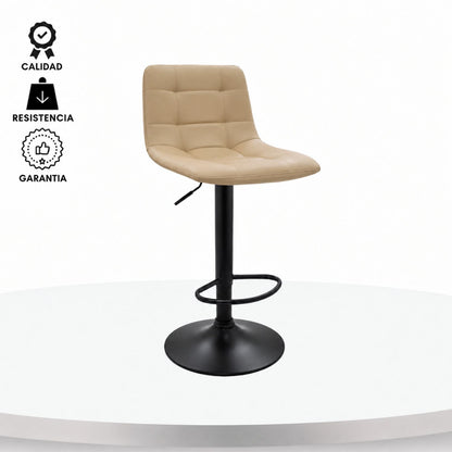 Silla De Barra James Tipo Cuero Taupe