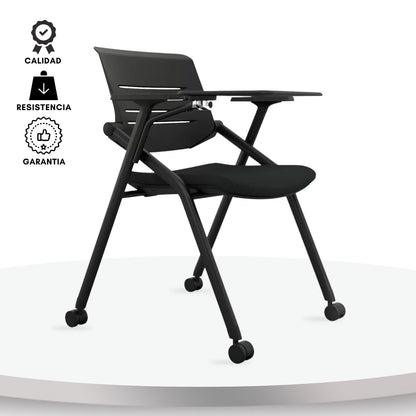 Silla Universitaria Nexa Con Tablero Y Rodachines Negro