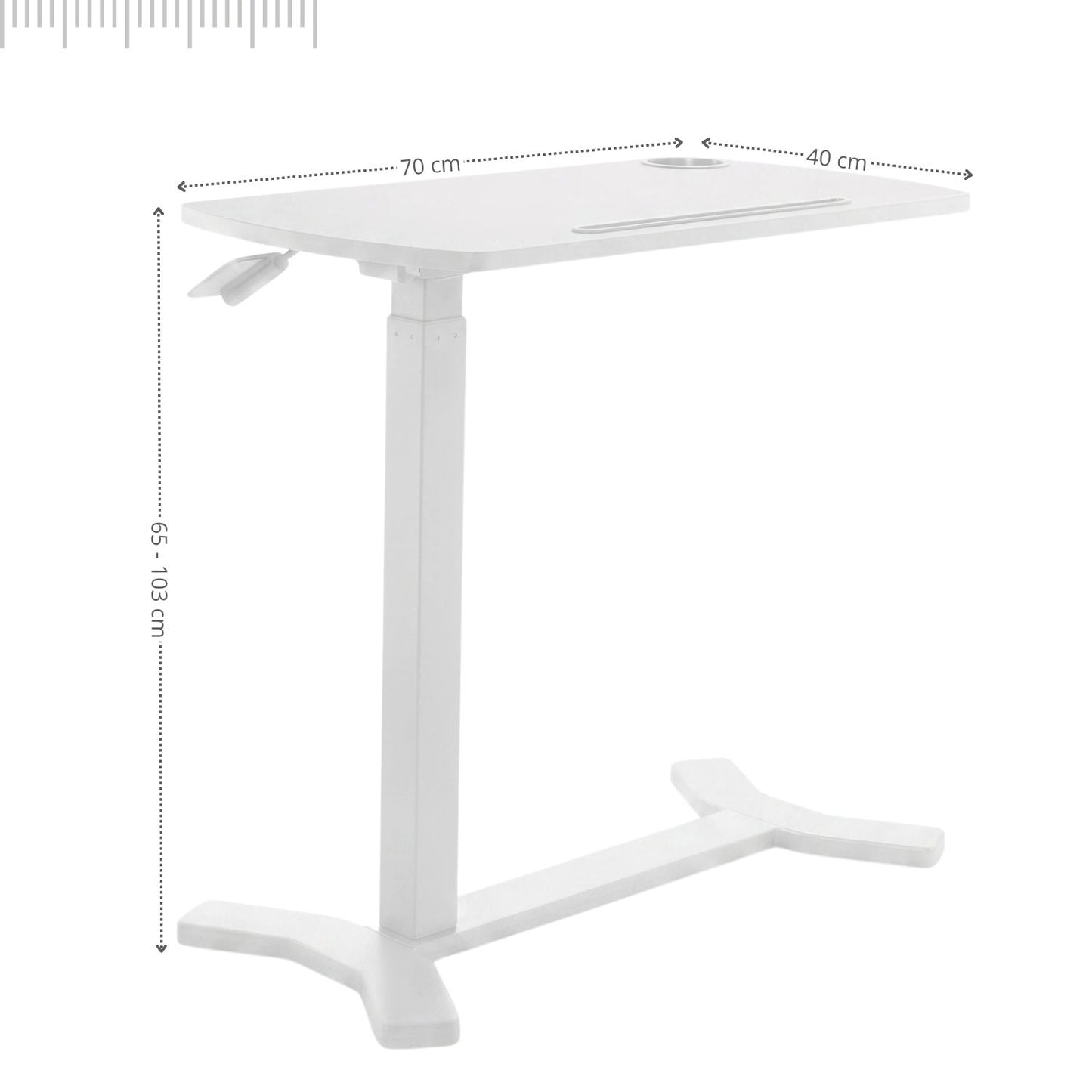 Mesa Multifuncional Top Blanca 70x40x103