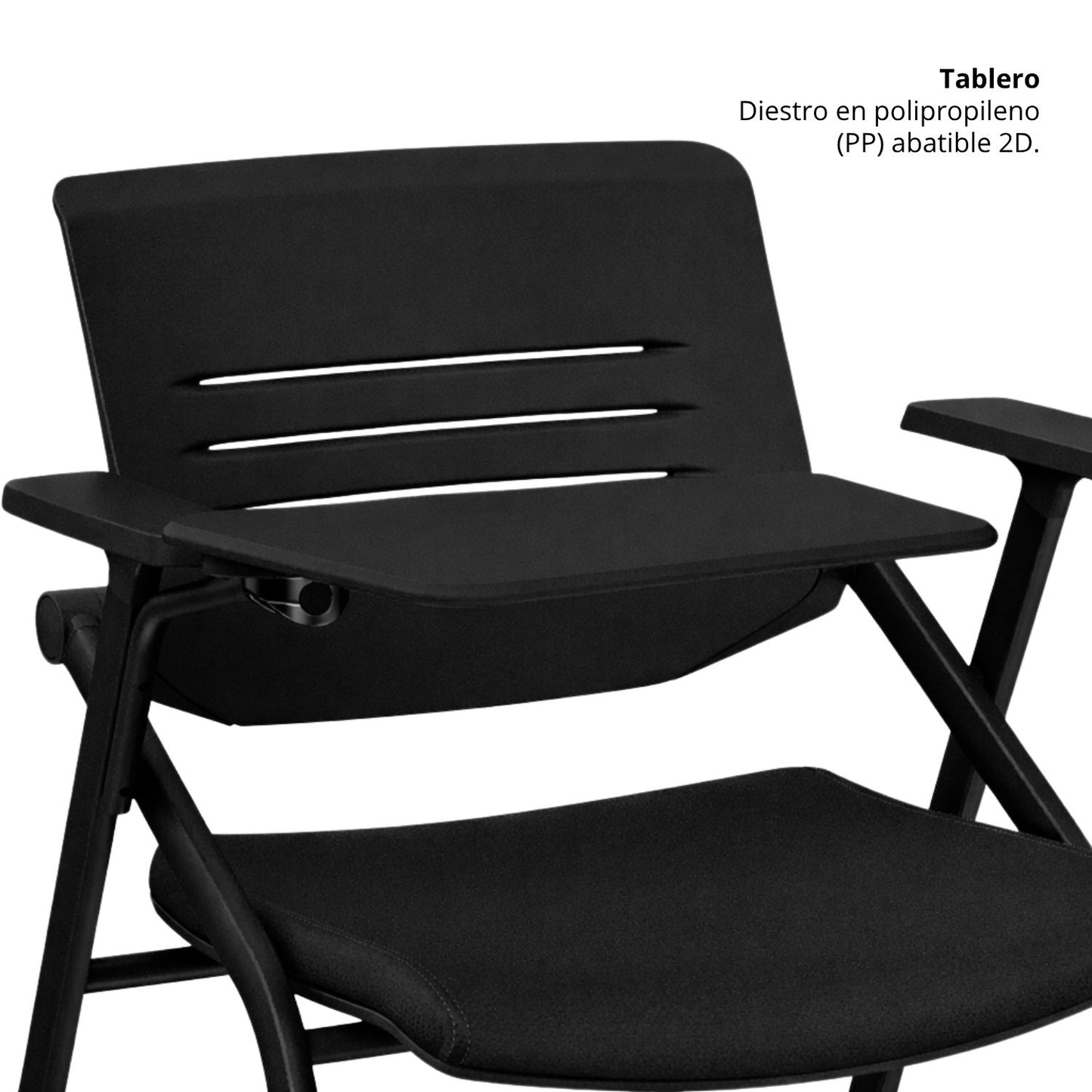 Silla Universitaria Nexa Con Tablero Y Rodachines Negro