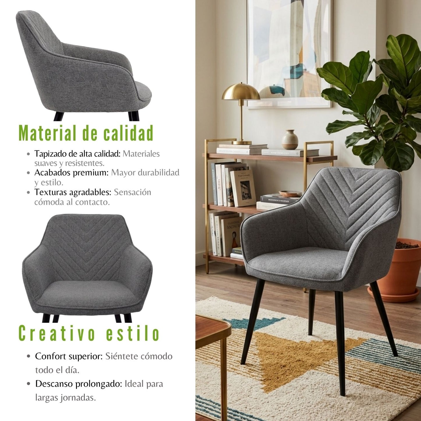 Poltrona Piramid Gris Plata