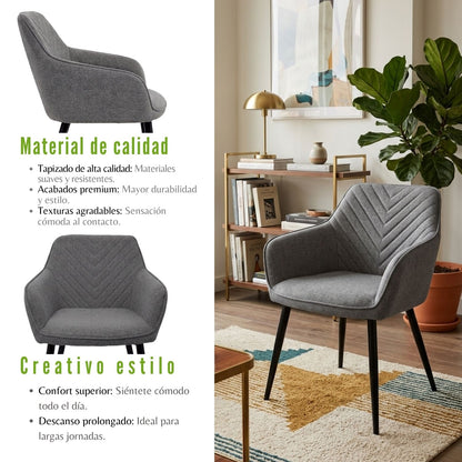 Poltrona Piramid Gris Plata