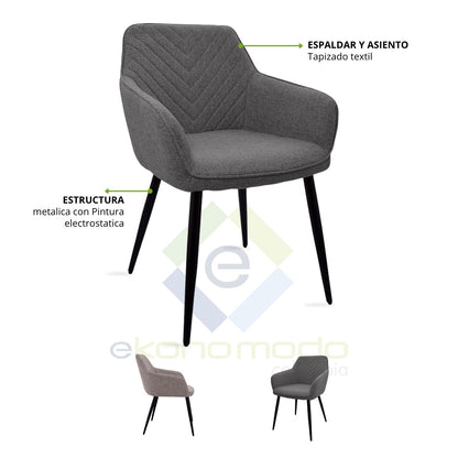 Poltrona Piramid Gris Plata