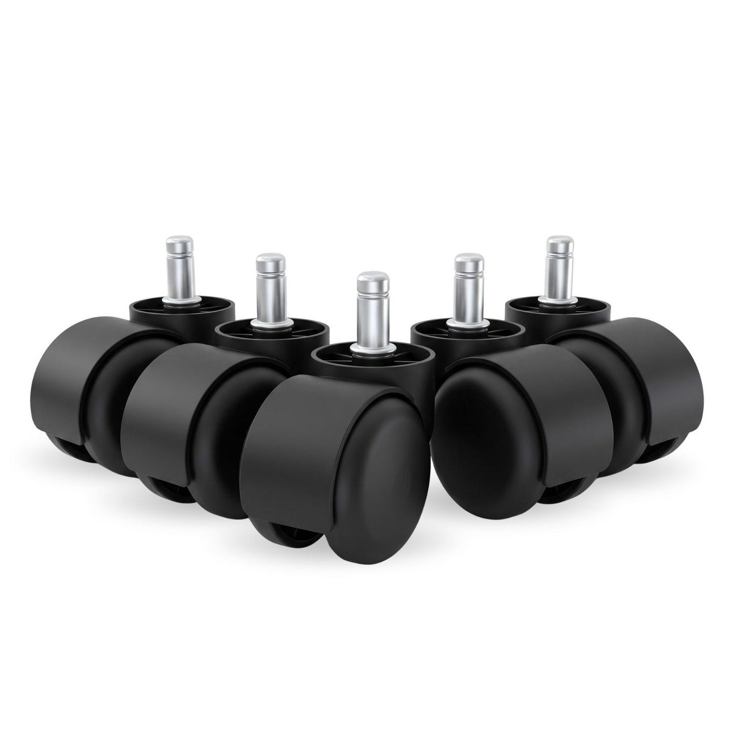 Set De 5 Ruedas De Nylon Eje En Acero