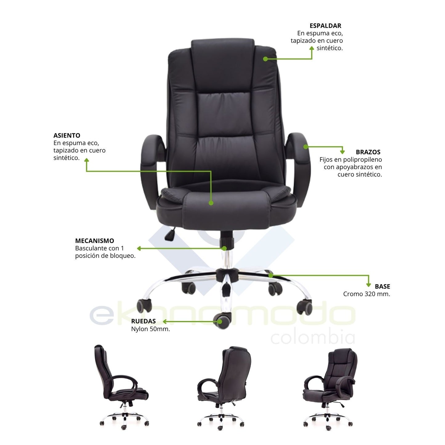 Silla de oficina Presidente Rahat giratoria
