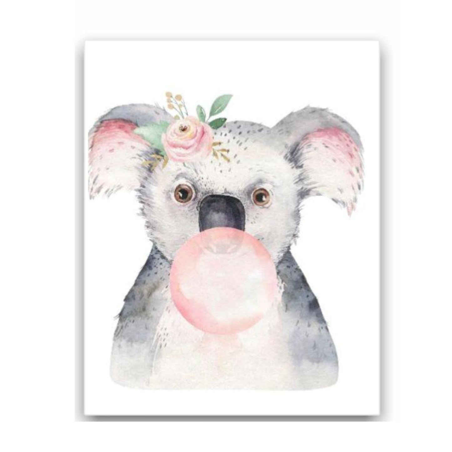 Cuadro en MDF tipo Marmol Koala Chicle Kids 40x40x5