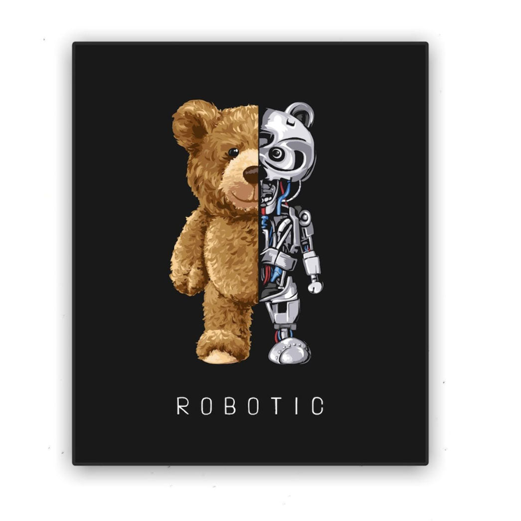 Cuadro en MDF tipo Marmol Oso Robotic 40x40x5