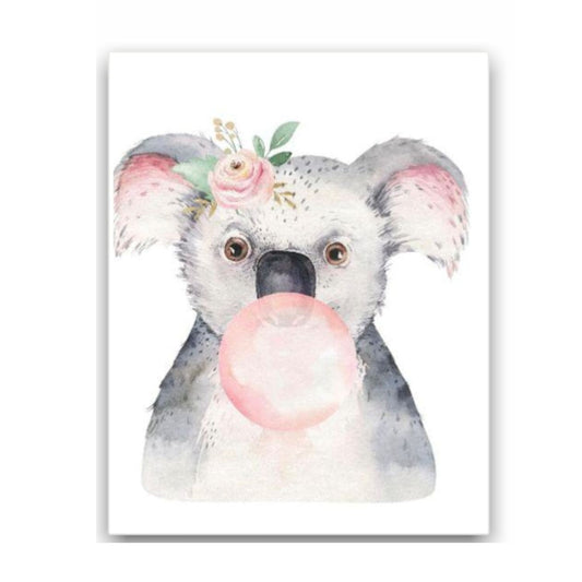 Cuadro en MDF tipo Marmol Koala Chicle Kids 70x50x5