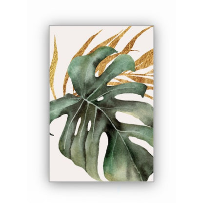 Cuadro en MDF tipo Marmol Planta Gold 40x40x5