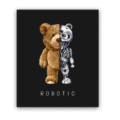 Cuadro en MDF tipo Marmol Oso Robotic 70x50x5
