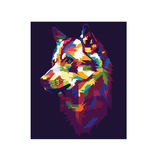 Cuadro en MDF tipo Marmol Lobo Life Colors 70x50x5