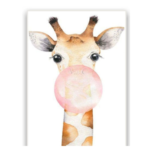 Cuadro en MDF tipo Marmol Jirafa Chicle Kids 70x50x5
