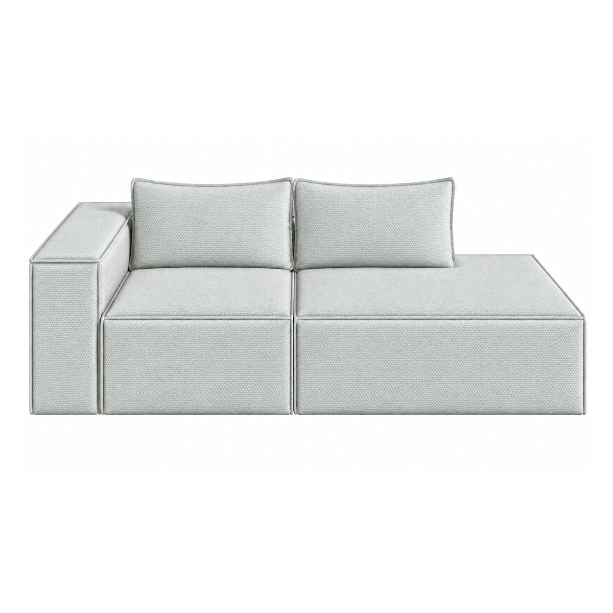 Sofa Modular Nexo En Madera Pino con Tela Premium Gris Perla