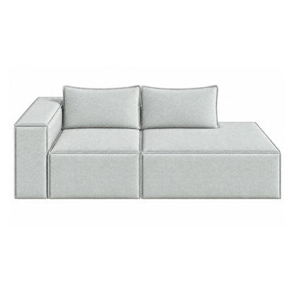 Sofa Modular Nexo En Madera Pino con Tela Premium Gris Perla