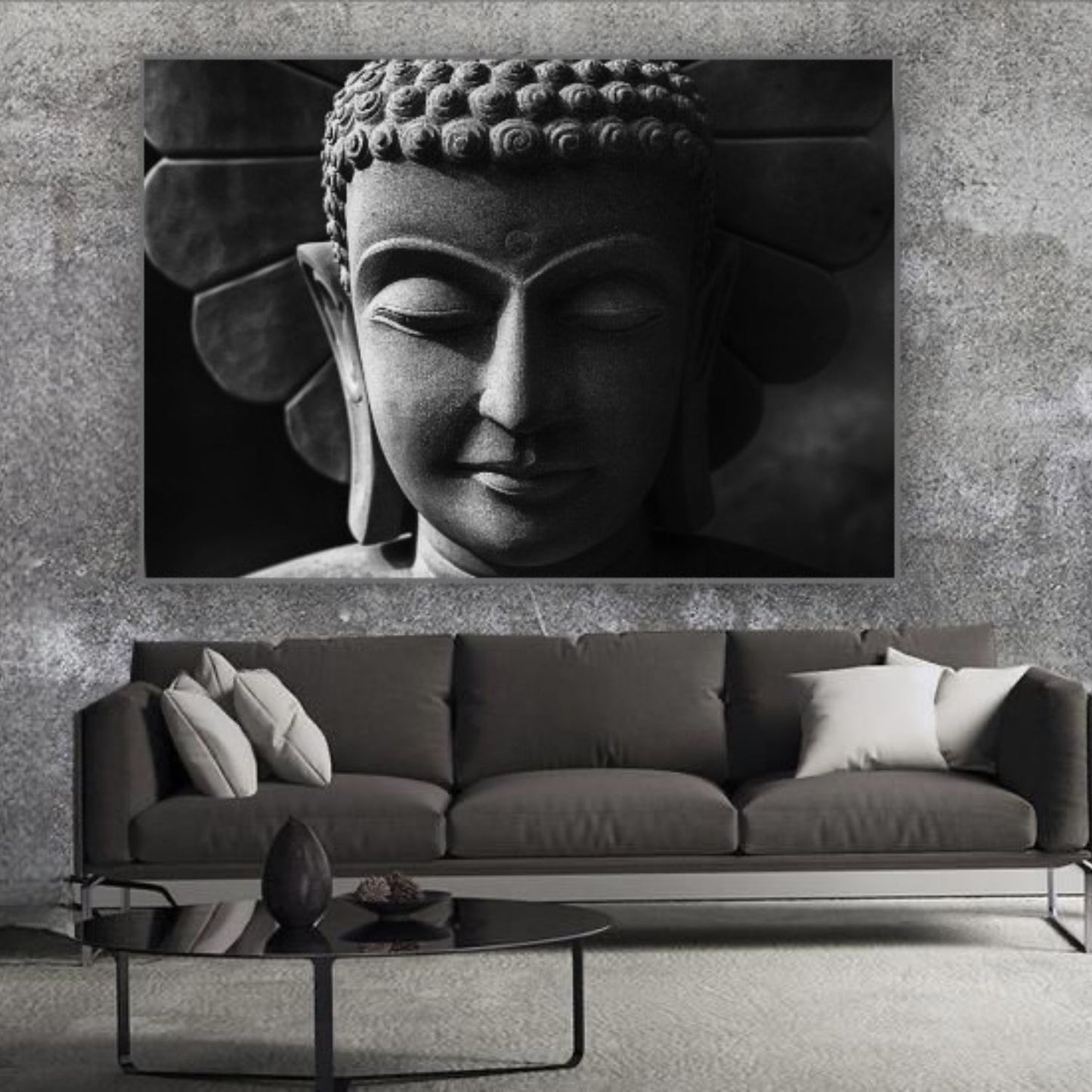 Cuadro en MDF tipo Marmol Buddha Black 120x180x5