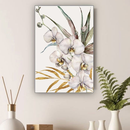 Cuadro en MDF tipo Marmol Orquidea Gold 40x40x5