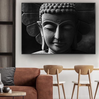 Cuadro en MDF tipo Marmol Buddha Black 90x120x5