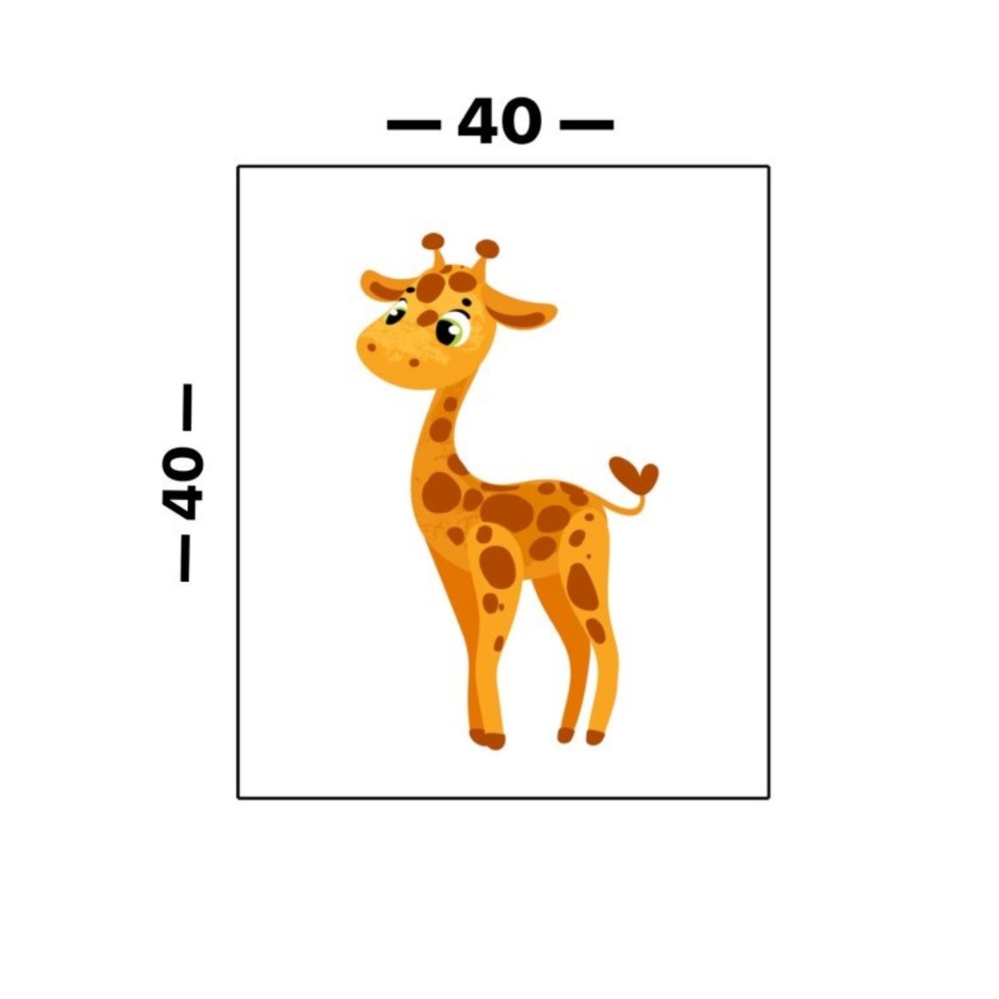 Cuadro en MDF tipo Marmol Jirafa Kids 40x40x5