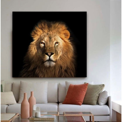 Cuadro en MDF tipo Marmol Cara Leon Rafe 50x70x5