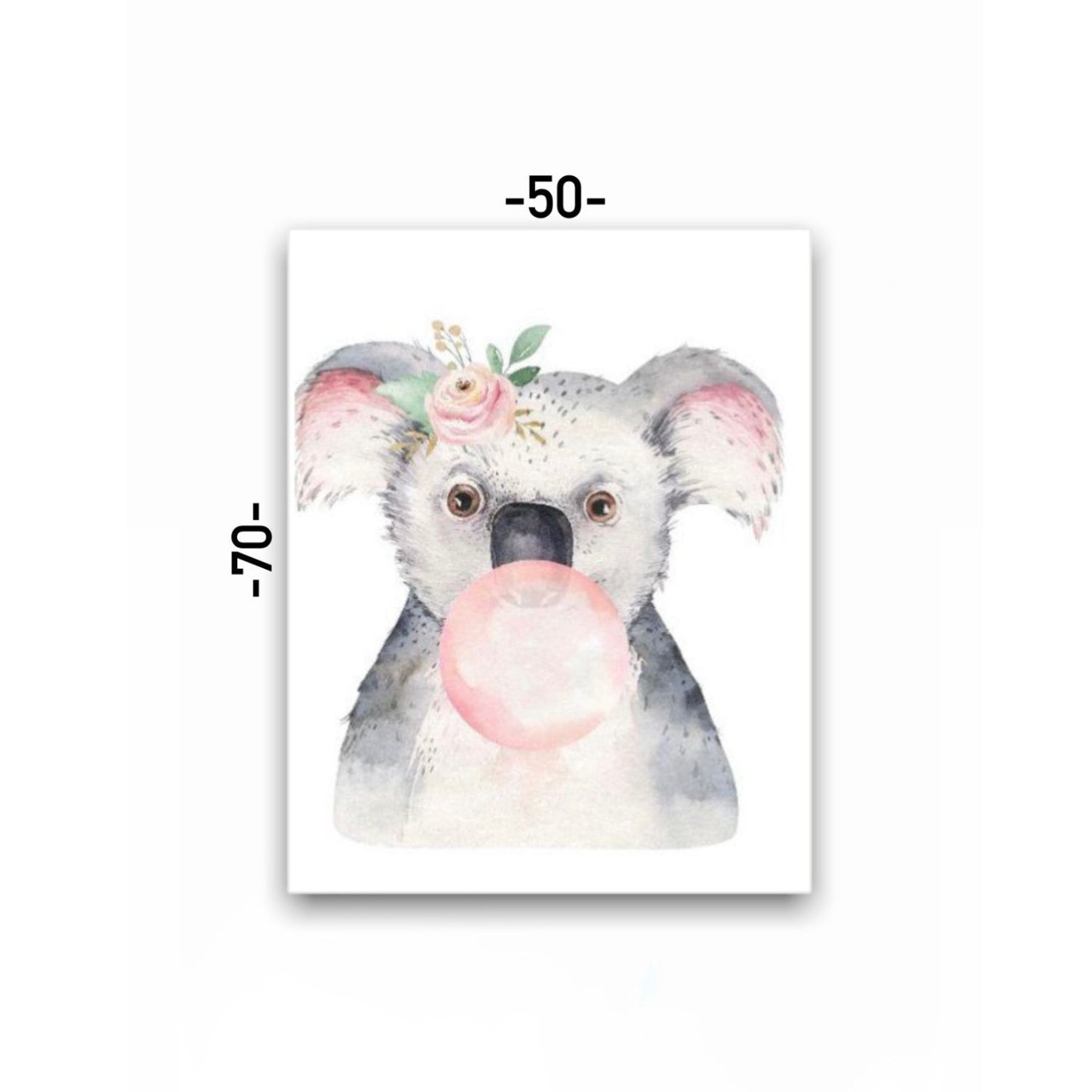 Cuadro en MDF tipo Marmol Koala Chicle Kids 70x50x5