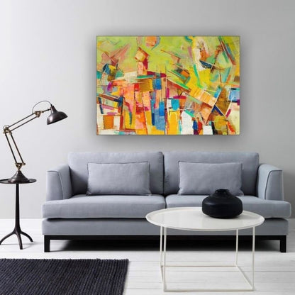 Cuadro en MDF tipo Marmol Abstract Green 90x120x5