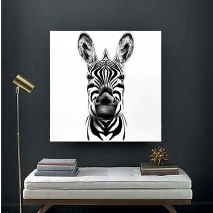 Cuadro en MDF tipo Marmol Zebra Cara White 70x50x5