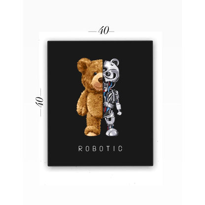 Cuadro en MDF tipo Marmol Oso Robotic 40x40x5