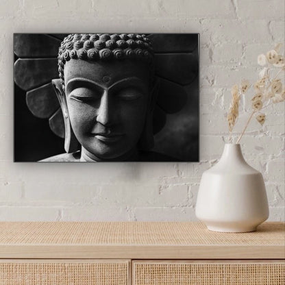 Cuadro en MDF tipo Marmol Buddha Black 40x40x5