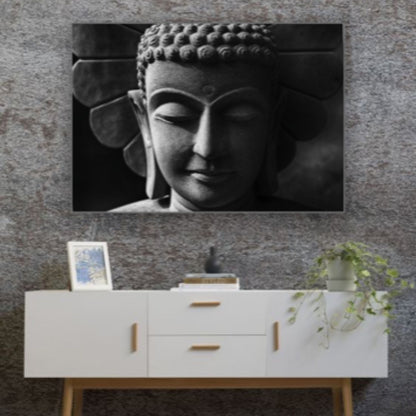Cuadro en MDF tipo Marmol Buddha Black 50x70x5