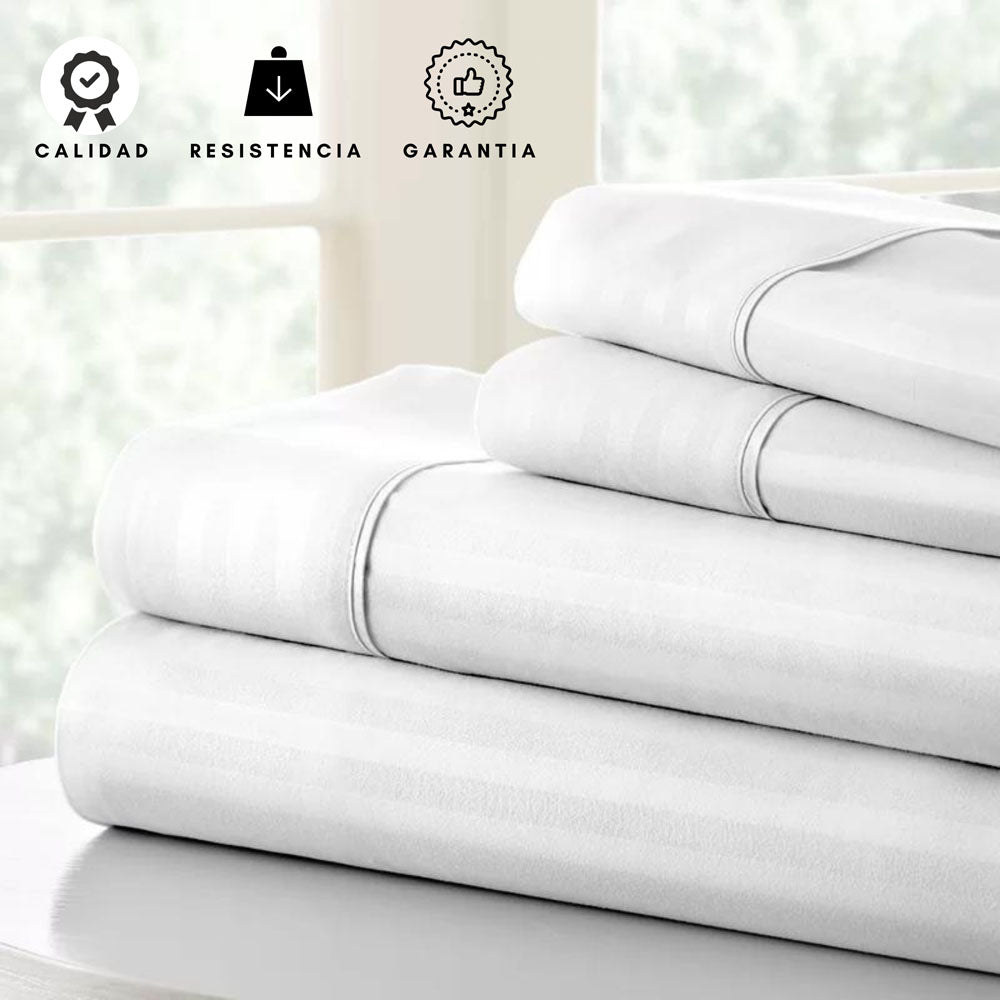 Sabanas Hoteleras Luxury 300 Hilos Sencillas 100 x 190 Blanca