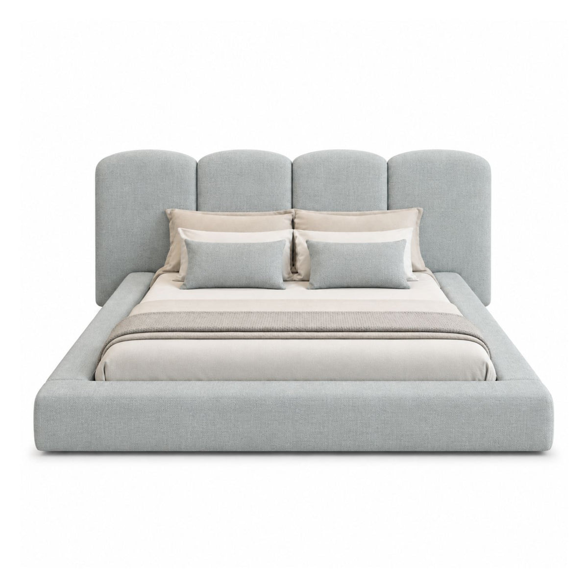 Cama Paleta King Nix En Madera Pino 200x200 Gris Plata