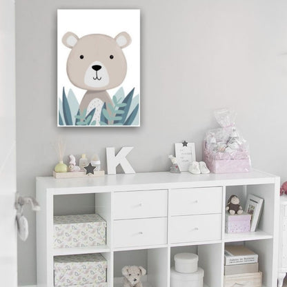 Cuadro en MDF tipo Marmol Osito Kids 40x40x5