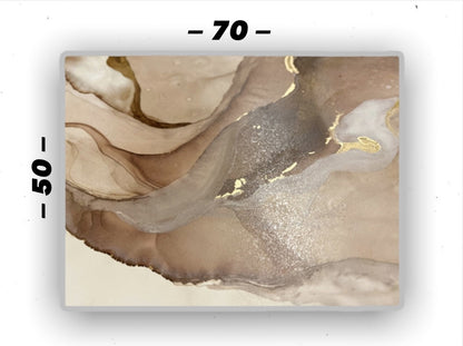 Cuadro en MDF tipo Marmol Gold 50x70x5