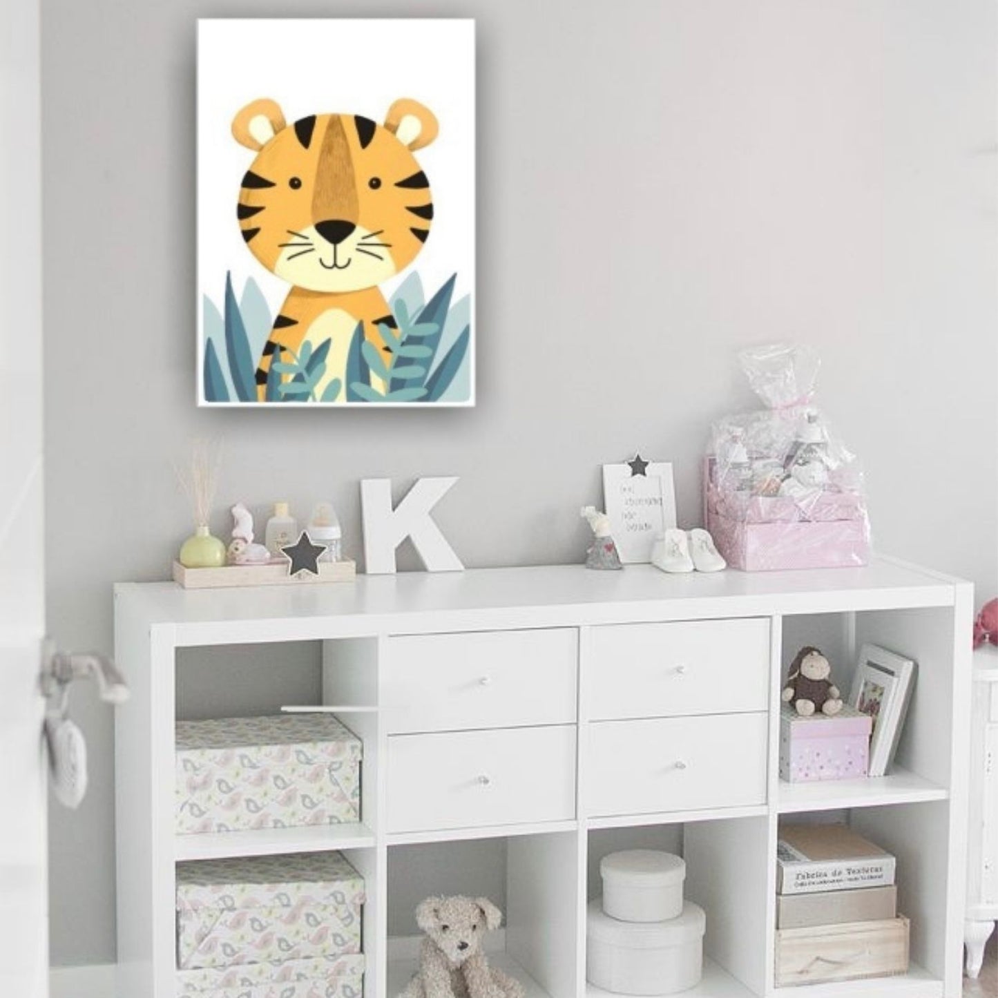 Cuadro en MDF tipo Marmol Tigre Kids 40x40x5