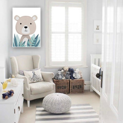 Cuadro en MDF tipo Marmol Osito Kids 70x50x5