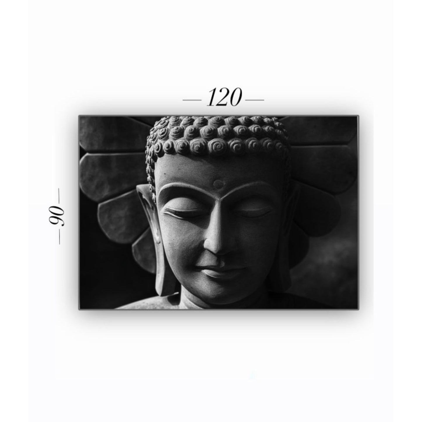 Cuadro en MDF tipo Marmol Buddha Black 90x120x5