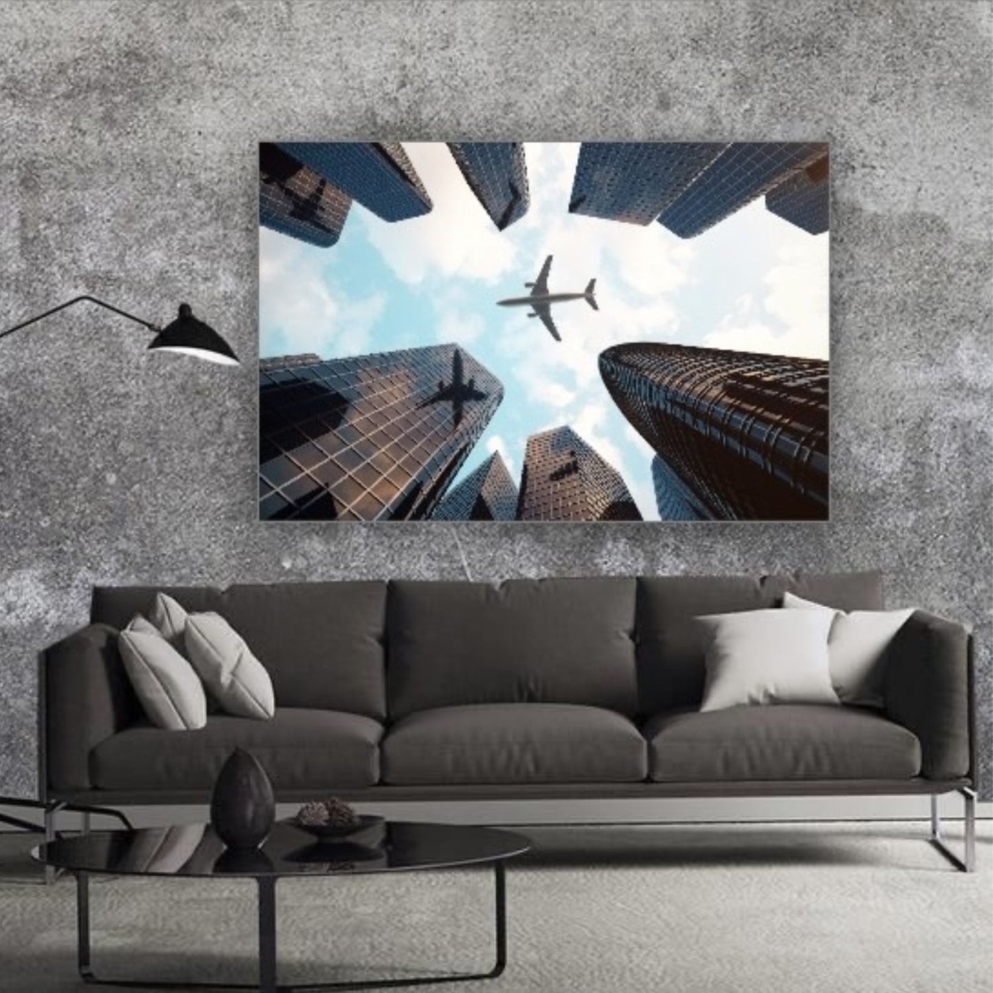 Cuadro en MDF tipo Marmol Cielo Abierto 90x120x5