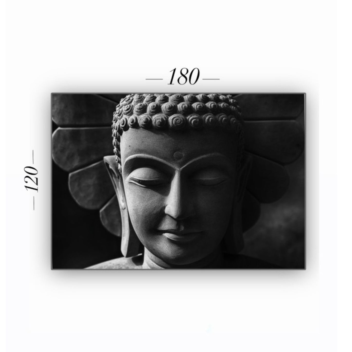 Cuadro en MDF tipo Marmol Buddha Black 120x180x5