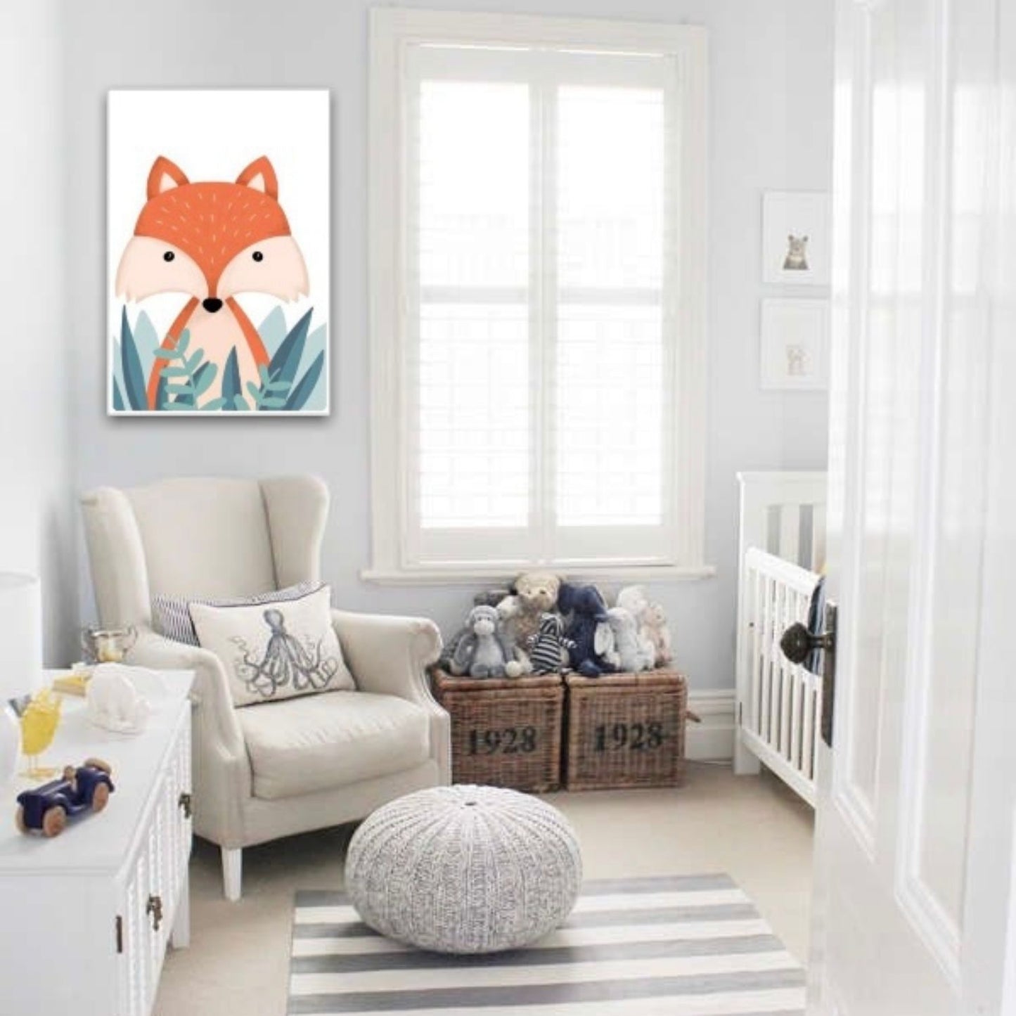 Cuadro en MDF tipo Marmol Zorrito Kids 70x50x5