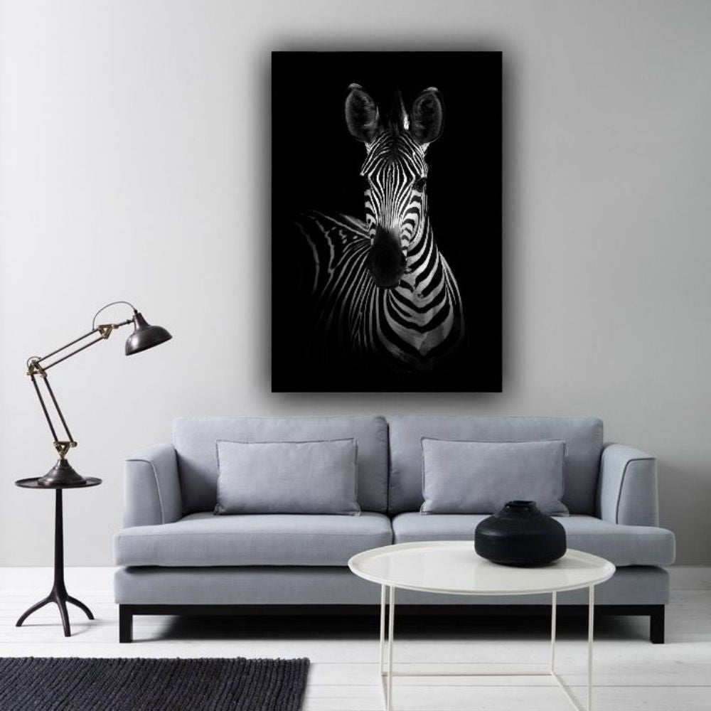 Cuadro en MDF tipo Marmol Zebra Black 180x120x5