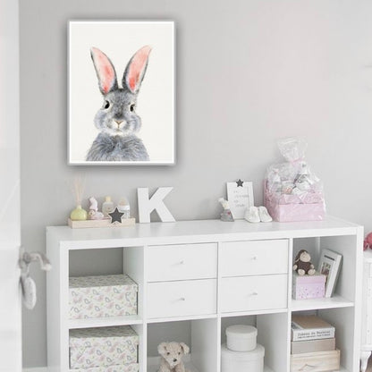 Cuadro en MDF tipo Marmol Conejito Kids 40x40x5