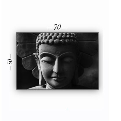 Cuadro en MDF tipo Marmol Buddha Black 50x70x5