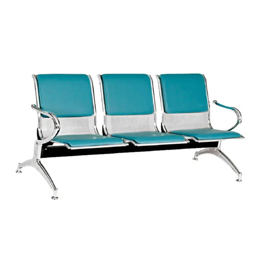 Silla Tandem 3 Puesto Tapizado Verde
