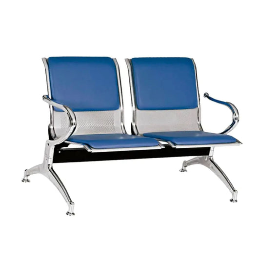 Silla Tandem 2 Puesto Tapizado Azul